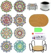 Coasters Kits | Diamond Coaster with Holder | Arts and Crafts for Adults Kits, Mandala Coasters for Crafts Yyss