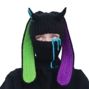 Knit Beanie Hat Ski Mask Winter Caps Cute Long Ears Photo Props for Girls