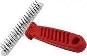 Pet Grooming Comb for Cats Ergonomic Handle Pet Hair Rake for Dematting Shedding Durable Water Resistant Dog Grooming Tool for Long Hair Care