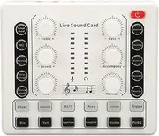 Voice Changer Disguiser, Mini Live Sound Card, Multiple Sound Effects Sound Mixer Board, with Color Light, for PS4 Switch Phone Computer PC, Noise Reduction