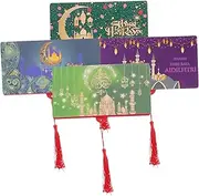 STOBOK Festival Envelopes Money Packets Decorative Packets Red Folding Wallet 4pcs Set