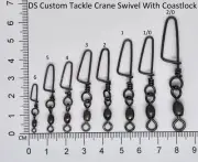 Coastlock Crane Fishing Snap Clip Swivel 50 pcs size 2/0 to 6
