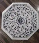 Hand Carved Marble Center Table Top Console Bar Marquetry Art Lapis Mosaic Stone