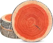 Coume 3 Pcs Wood Slice Pillow Round Floor Cushion 3D Digital Throw Pillow Decorative Tree Ring Soft Circle Seating for Kids Chair Home Couch Sofa Bedroom Decor(Classical)
