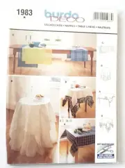 Burda Deco 1983 Sewing Pattern Table Linens, Rectangle, Square, Round W/ Borders