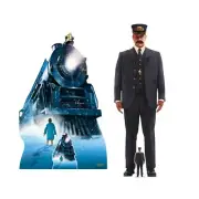 The Polar Express Train and Conductor Cardboard Cutout Set of 2 Festive Standees