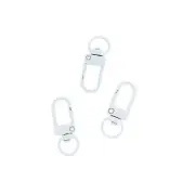 White Enamel Swivel Lobster Clasps 34mm x 12mm - 5 Clasps - FD1015
