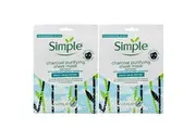 Simple Charcoal Purifying Sheet Mask 2x 21ml Value Duo Pack