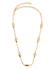 Ettika Baguette Crystal Oval Dome Simple Chain Necklace, 12-17