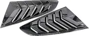 A Pair Rear Side 1/4 Scoop Window Louver Cover Shutter Blind Replacement Compatible For Ford Mustang 2015 2016 2017 Turning Car Styling(Glossy black)