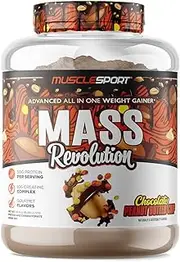 Musclesport Mass Revolution Chocolate Peanut Butter Chip Mass Gainer Powder 2.75 kg