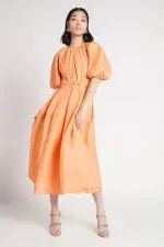 Aje Dress NWT Organe Mimosa Cutout Midi Dress In Mandarin Size AU 12/ US