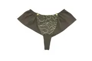 Willow Grey Decadence Tanga Silky Embroidered Cheeky Underwear Ladies Sz 12 NEW