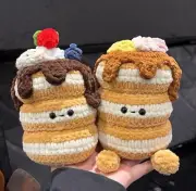 Crochet Pancake Stack Stuffed Doll, Handmade Fluffy Pancake Stack Doll