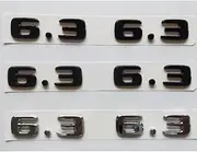 ARSUGMZ Chrome Matte Gloss Black Number 6.3 Emblems Badges Fit for Mercedes Benz AMG W207 W211 W212 W203 W204 W205 C63 E63(6.3 (2pc) Chrome)