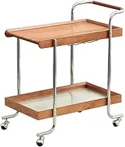 JSEIAJB Solid Wood Small Cart Set Content Frame Living Room Sofa Edge Mobile Vintage Tea Table