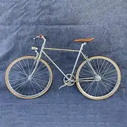 Vintage Bike 7-Speeds Road Bicycle Single Speed Commuter Cycling Parts 700C Wheel High Carbon Steel Frame Electroplated Silver