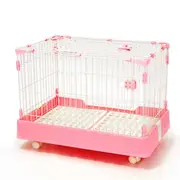 YES4PETS Large Pink Pet Dog Cage Cat Rabbit Crate Kennel With Potty Pad And Wheel