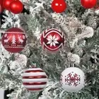 24pcs 6cm Christmas Ball Creative Snowball Hanging Ornament New Year