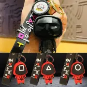 Squid Game Keyring Figure Soldier Key Chain Mini Doll Keys Car Backpack-.-#