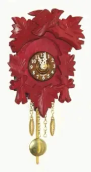 Kuckulino Black Forest Clock with quartz movement and cucko.. TU 2015 PQ rot NEW