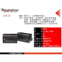 在飛比找蝦皮購物優惠-AudioKing ok-8台灣憾聲專業喇叭(含吊架)