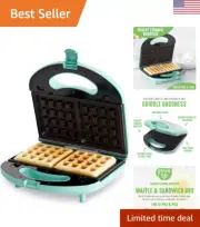 Electric Waffle Sandwich Maker, Toaster, Panini Press with Healthy Ceramic No...