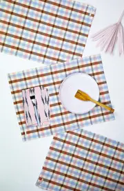 Archive New York Handwoven Classic Plaid Cotton Placemats, Set of 4