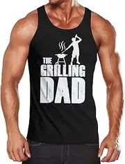 [MoonWorks] Men's Tank Top The Grillling Dad Griller Barbecue Gift Dad Father's Day Fun Shirt Parody Saying Funny