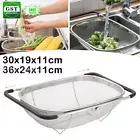 Stainless Steel Fine Mesh Strainer Extendable Colander Drainer Vegetable Sieve