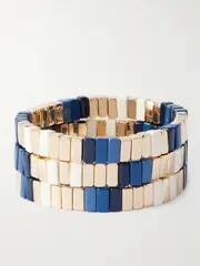 [Roxanne Assoulin] Roxanne Assoulin - Well Done Set Of Three Gold-tone And Enamel Bracelets - One size One size Gold