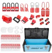 NEW! Lockout Tagout Toolbox Kit - 43pcs OSHA Compliant Key Locks, Tags, Circuit