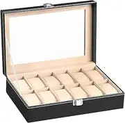[Generic] Watch Display Box Organizer,Watch Collection Holder 12 Slot | Jewelry Storage Tools, Home Decoration Supplies Waterproof For Anniversaries, Father's Day