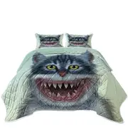 Funny and Cool Animal Artwork Sharkitten Shark vs Cat Coverlet