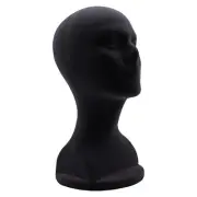 Male Foam Mannequin Head Model DIY Hat Display Stand Black for Professional or