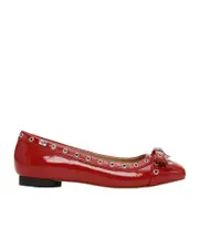 Ganni Eyelet Bow Ballerinas 39,41,42 Racing Red