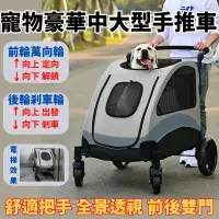 在飛比找蝦皮購物優惠-【PETDOGS派多斯】寵物中大型手推車 加大款寵物外出推車