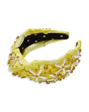 Lele Sadoughi Floral Brocade & Faux Pearl Knotted Headband