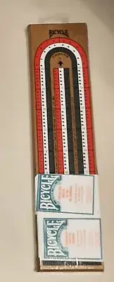 Bicycle 3-Track Color Coded Wooden Cribbage Board