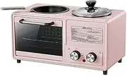 8L Bread Machine Mini Countertop Electric Oven 1600W Toaster Oven Breakfast Machine Multifunction Cooking Grill, Bake, Toast 304 Stainless Steel Tempered Glass Door Mode Time (Color : B)