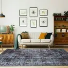 Large Charcoal Black Rugs Soft Distressed Persian Trational Carpet Mat 5 Sizes