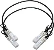 2pack QSFPTEK 10G SFP+ DAC Cable, 0.5m (1.64ft) Passive Direct Attach Copper Twinax Cable for Cisco SFP-H10GB-CU50CM, Ubiquiti, D-Link, Netgear, Mikrotik, Open Switch Devices