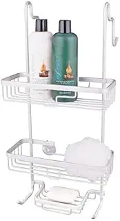 D.Line Aluminium Over The Door Shower Caddy, 28 cm Length x 16 Width x 58 Height, White