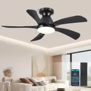 Ceiling Fans with Lights and Remote, 42 Inch Black Ceiling Fan for Bedroom wi...