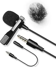 [Nicama] LVM3 Lavalier Microphone with 1 Windscreen Muff, Omni-Directional Condenser Lapel Clip-On Mic for DSLR Camera Canon Nikon Sony Camcorder Audio Recorders Smartphones PC Podcast