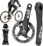 Bike Crank, 170mm Hollow Integrated Bike Single Speed Crankset, Aluminum Alloy Narrow Wide Chainring for Outdoor Riding Enthusiasts