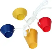 Set of 4 Rubber Golf Tees, Various Heights and Multicoloured Rubber Golf Tees Golf Course Equipment