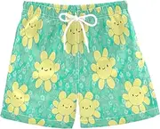 [RPLIFE] Kids Swimming Trunks, Anti Chafe Swim Trunks for Boys 2 T, Kawaii Chibi Daisies