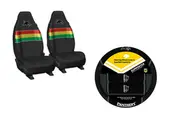 PENRITH PANTHERS Official NRL Seat Cover and Steering Wheel Cover Combo