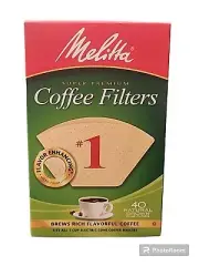 Melitta #1 Cone Coffee Filters Natural Brown 40 Count